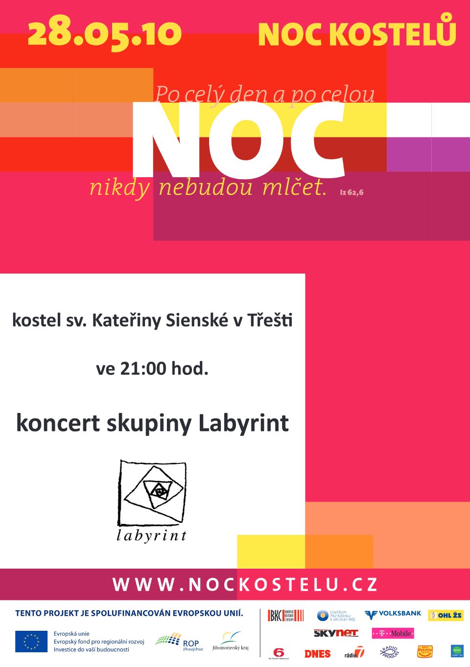 Pozvánka na Noc kostelů 2010 – koncert skupiny Labyrint