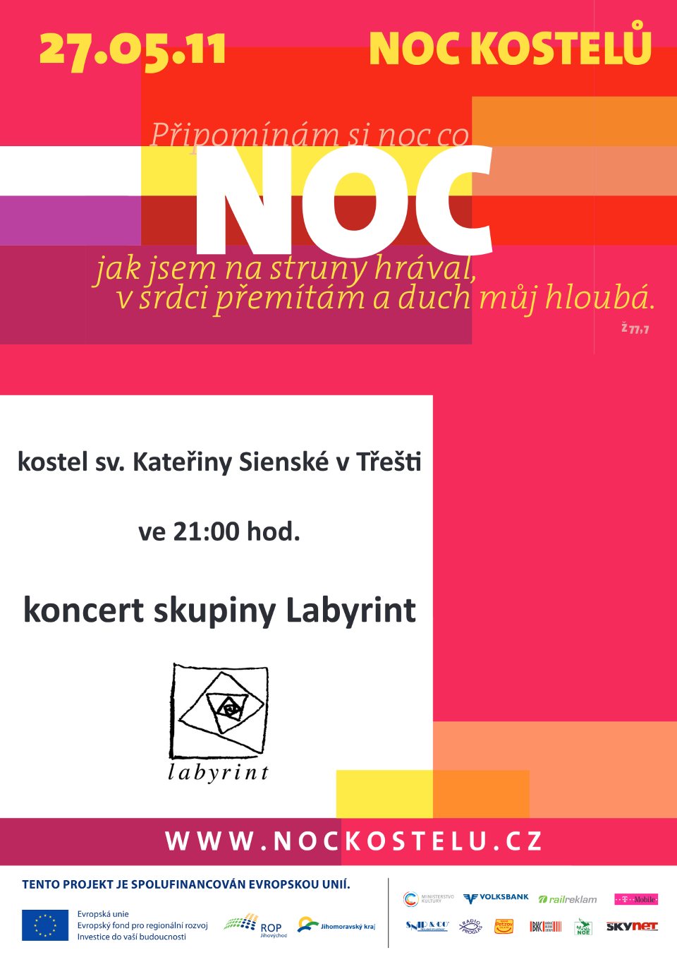 Pozvánka na Noc kostelů 2011 – koncert skupiny Labyrint
