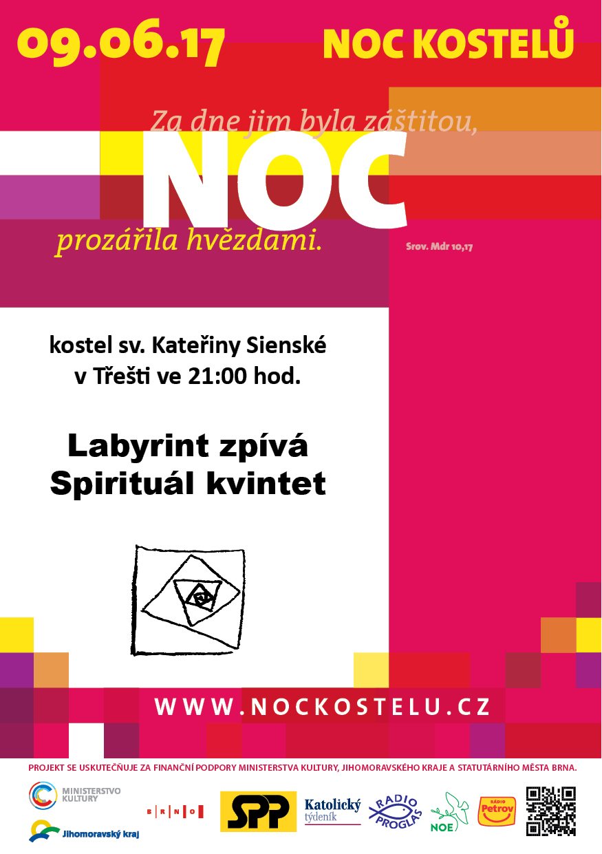 Pozvánka na Noc kostelů 2017 – Labyrint zpívá Spirituál kvintet