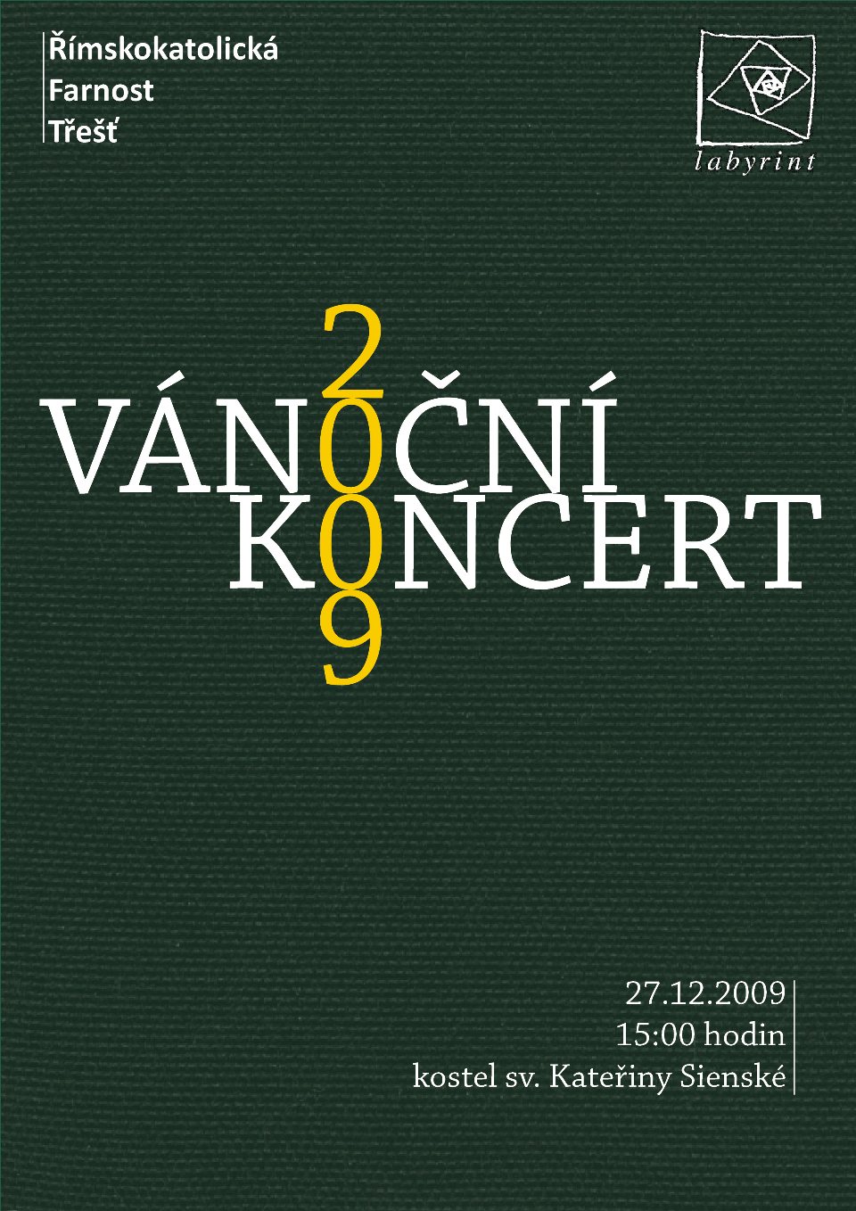 Plakát Vánočního koncertu 2009