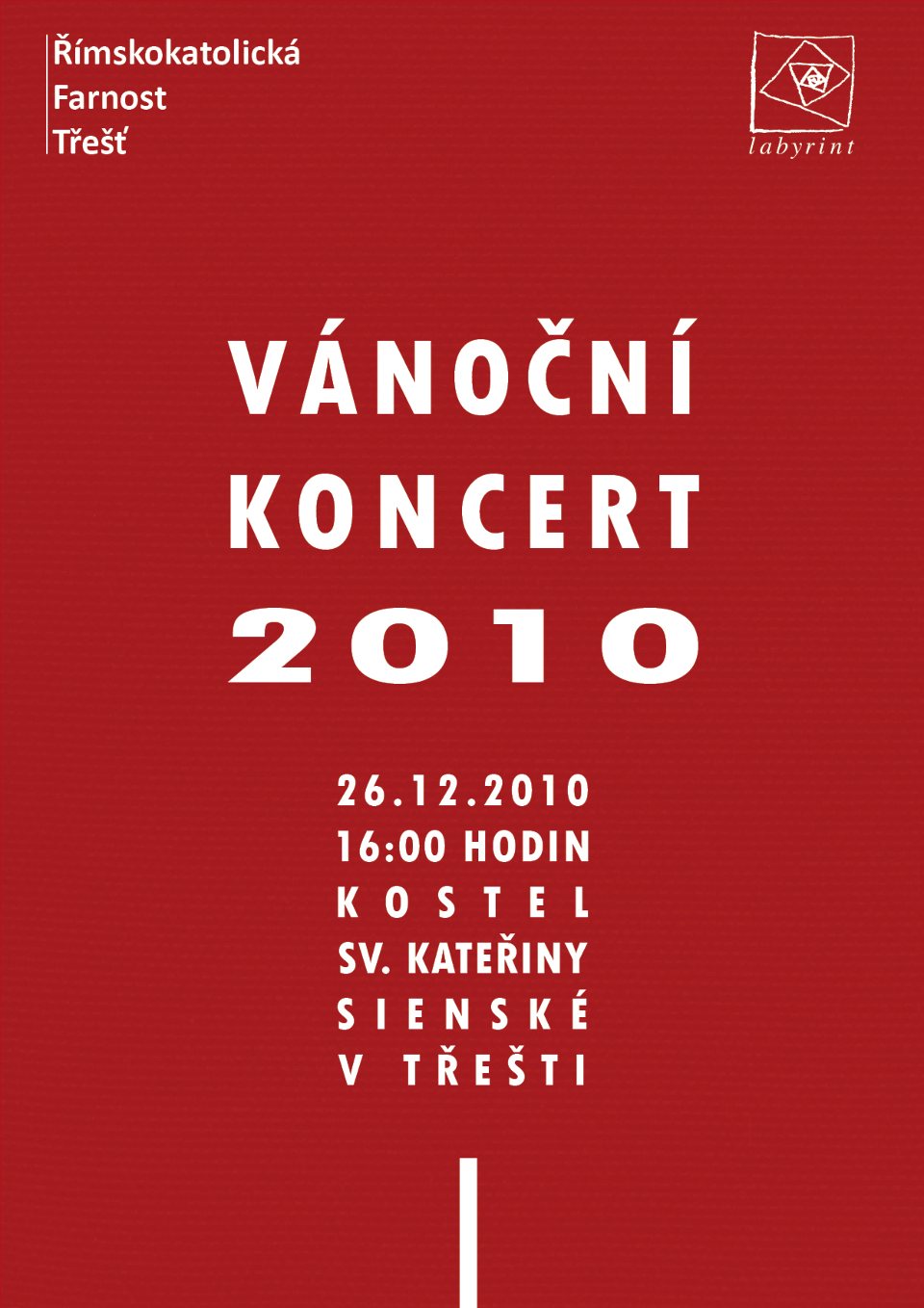Plakát Vánočního koncertu 2010