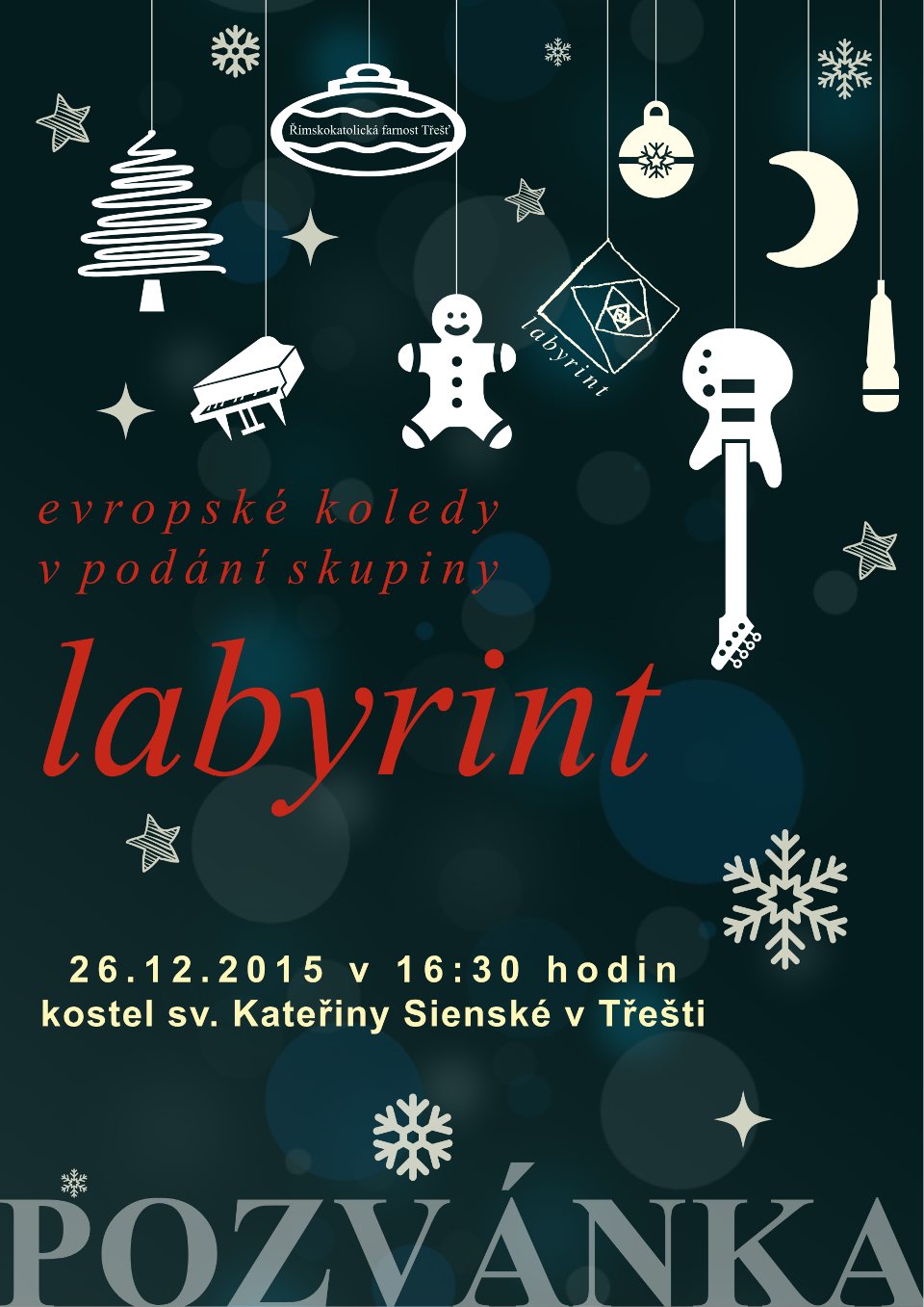 Pozvánka na Vánoční koncert 2015 – evropské koledy